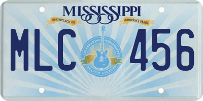 MS license plate MLC456