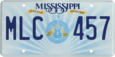 MS license plate MLC457