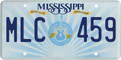 MS license plate MLC459