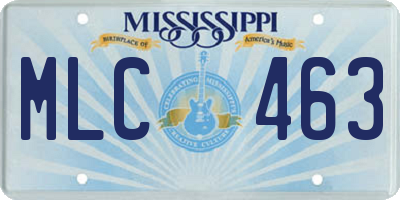 MS license plate MLC463