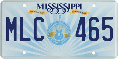 MS license plate MLC465