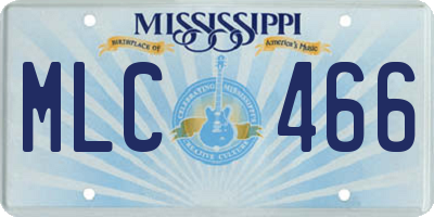 MS license plate MLC466