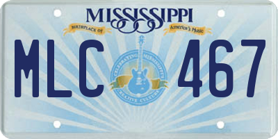 MS license plate MLC467