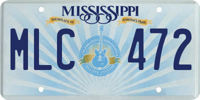 MS license plate MLC472