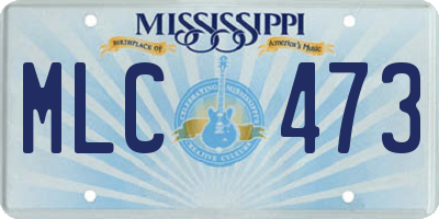 MS license plate MLC473