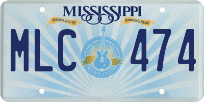 MS license plate MLC474