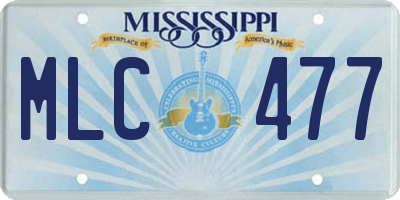 MS license plate MLC477