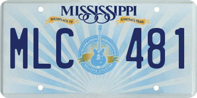MS license plate MLC481
