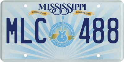MS license plate MLC488