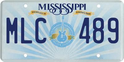 MS license plate MLC489