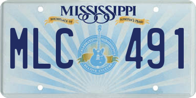 MS license plate MLC491