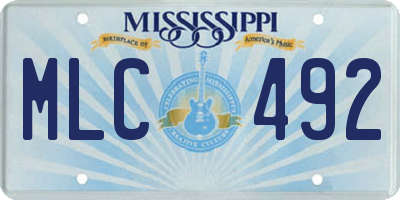 MS license plate MLC492