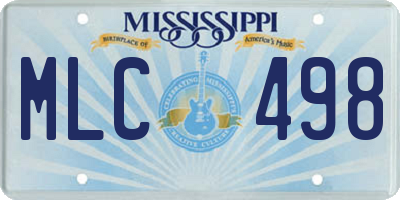 MS license plate MLC498