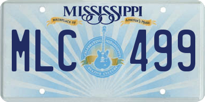MS license plate MLC499