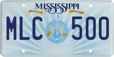 MS license plate MLC500