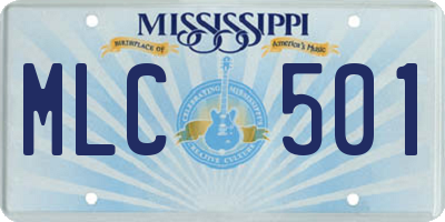 MS license plate MLC501