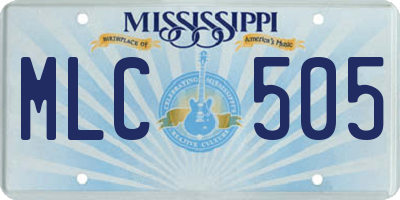 MS license plate MLC505