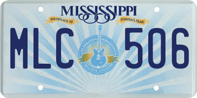 MS license plate MLC506