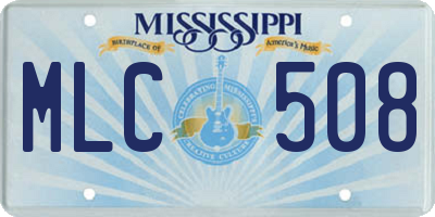 MS license plate MLC508