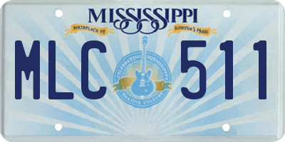 MS license plate MLC511