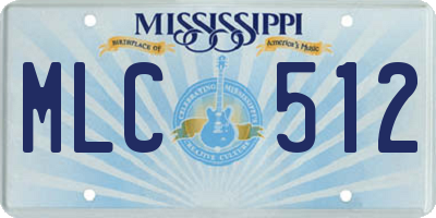 MS license plate MLC512