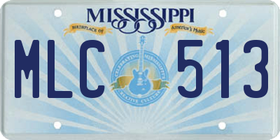 MS license plate MLC513