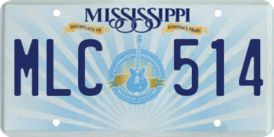 MS license plate MLC514