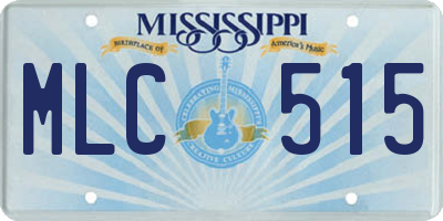 MS license plate MLC515