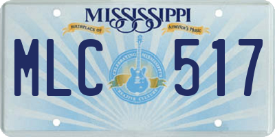 MS license plate MLC517