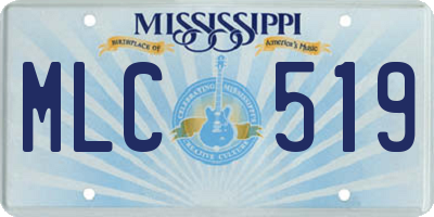 MS license plate MLC519