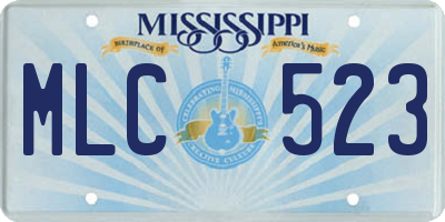 MS license plate MLC523