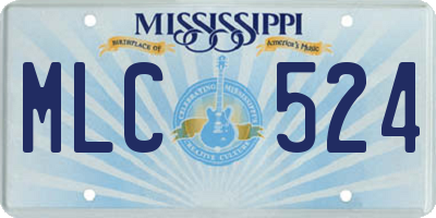 MS license plate MLC524