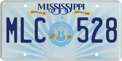 MS license plate MLC528