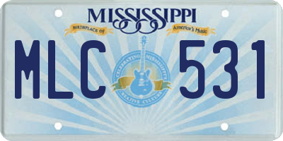 MS license plate MLC531