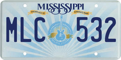 MS license plate MLC532