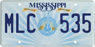 MS license plate MLC535