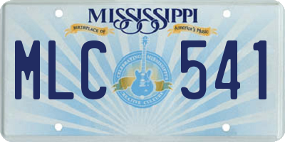 MS license plate MLC541