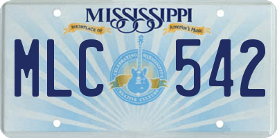 MS license plate MLC542