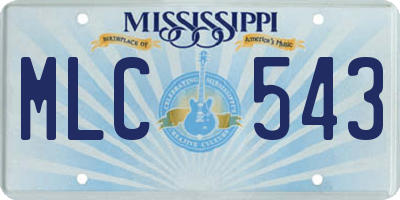MS license plate MLC543