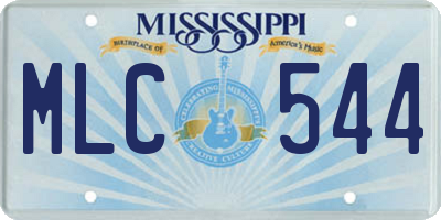 MS license plate MLC544