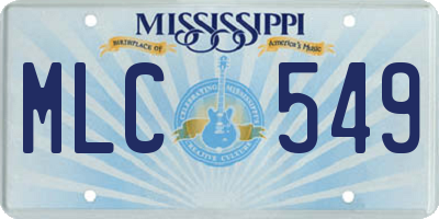 MS license plate MLC549