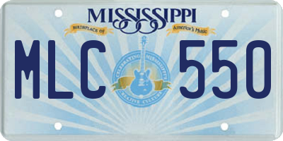 MS license plate MLC550