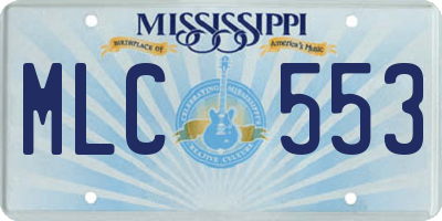 MS license plate MLC553
