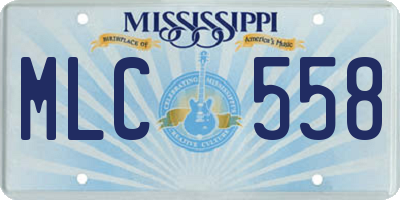 MS license plate MLC558