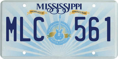 MS license plate MLC561