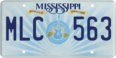 MS license plate MLC563