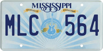 MS license plate MLC564