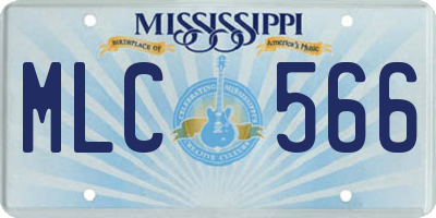 MS license plate MLC566