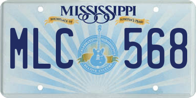MS license plate MLC568