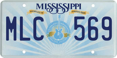 MS license plate MLC569